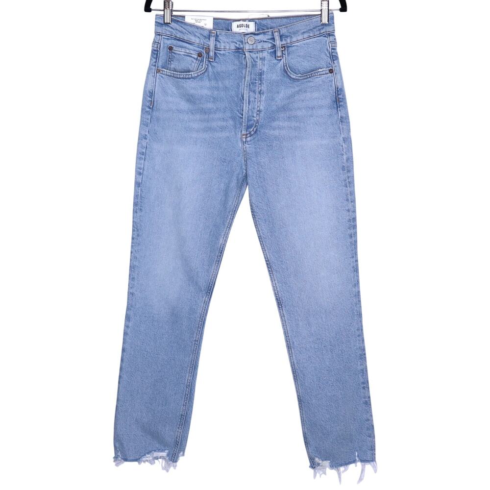 AGOLDE NEW Riley Cropped High Rise Straight Jean Bitter Light Washed Women's 28